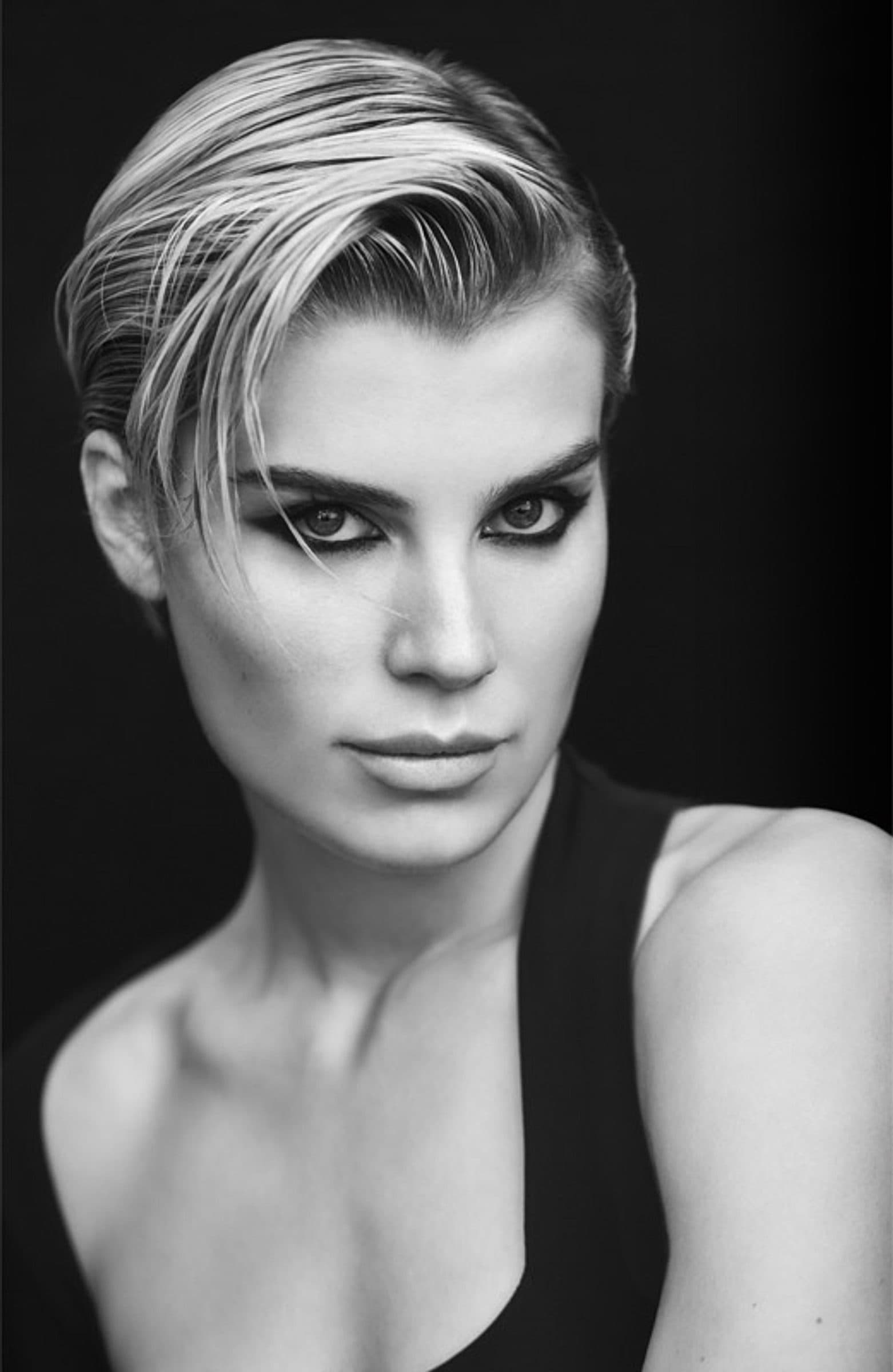 Dramatic platinum blonde transformation